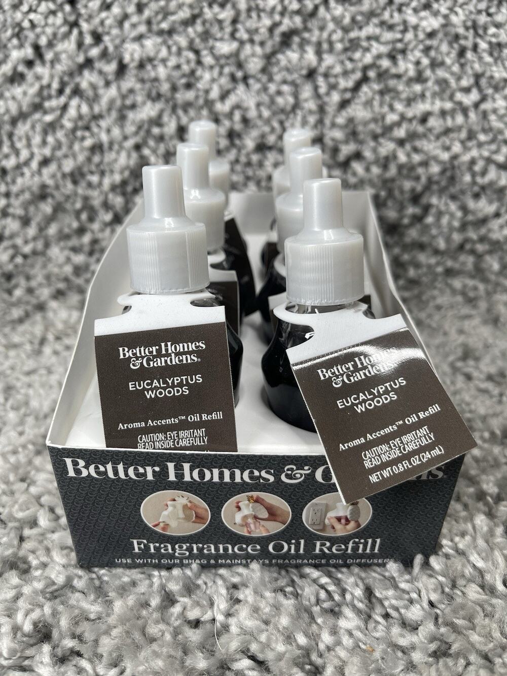 Better Homes & Gardens Eucalyptus Woods Fragrance Oil Refill 0.8 flOz Warmer 6pk